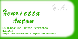 henrietta anton business card